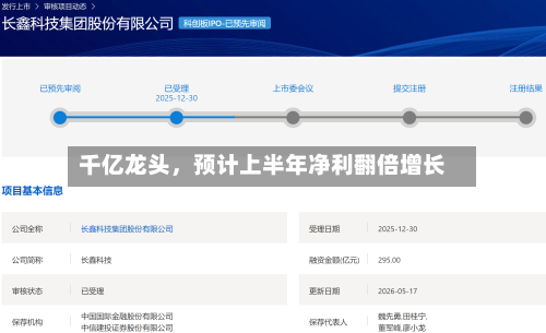 千亿龙头，预计上半年净利翻倍增长-第2张图片